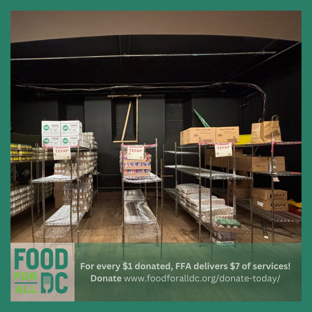 SNAP cuts. Empty shelves. More people are turning to food pantries like @FoodForAllDC, but with fewer resources to meet the need.

This is what happens when the safety net unravels.

Help us restock. Help us advocate.

#SNAPCuts #FoodJustice #EndHunger #DCmutualaid