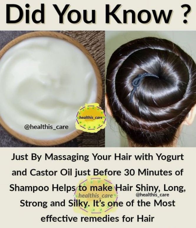 Castor oil and yogurt for long and silky hair growth