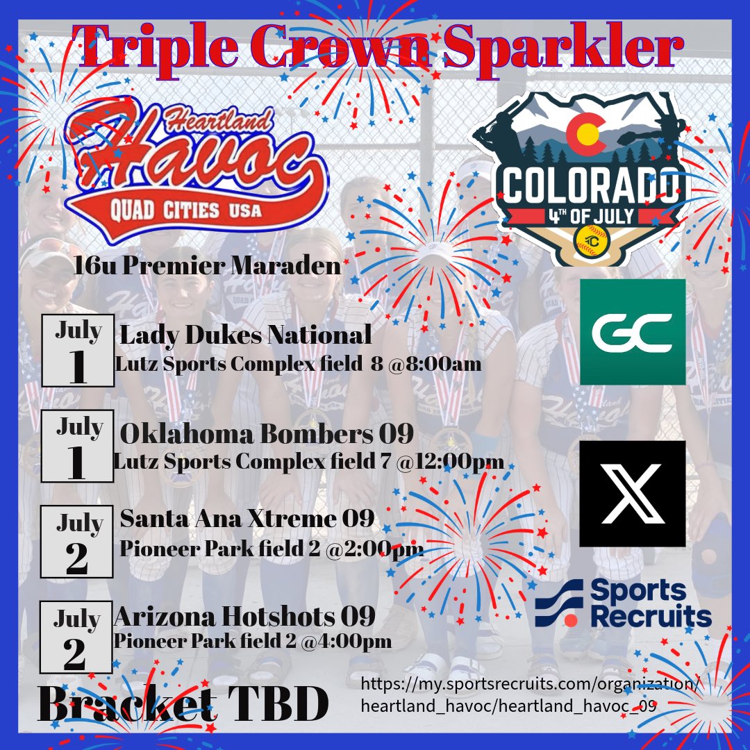 Brooklyn Peterson (@brooklynp1235) on Twitter photo Can’t wait to get back on the field this weekend with my girls in Colorado for the Triple Crown Sparkler! Hope to see you there!
<a href="/09_havoc/">Heartland Havoc 16u Premier Maraden</a> <a href="/KrisCaldwell27/">🥎 Coach Kris 🥎</a> <a href="/coachjohn7/">John Nelson</a> Can’t wait to get back on the field this weekend with my girls in Colorado for the Triple Crown Sparkler! Hope to see you there!
<a href="/09_havoc/">Heartland Havoc 16u Premier Maraden</a> <a href="/KrisCaldwell27/">🥎 Coach Kris 🥎</a> <a href="/coachjohn7/">John Nelson</a>