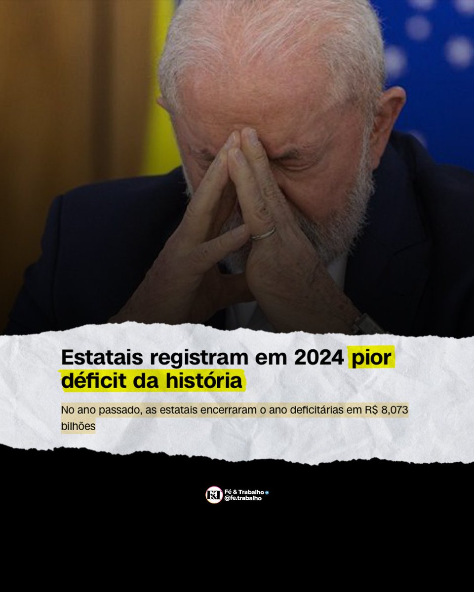 FeTrabalho1's tweet image. O problema do Brasil não é falta de dinheiro.
É excesso de governo, populismo e irresponsabilidade fiscal.
A conta sempre chega. E adivinha quem paga?