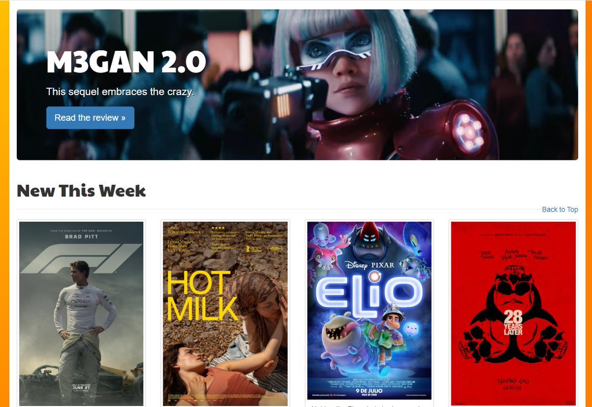 AisleSeat's tweet image. The weekend is here, and so are new movies. My reviews of M3GAN 2.0, F1: THE MOVIE, HOT MILK, and more summer releases are online now at AisleSeat.com.