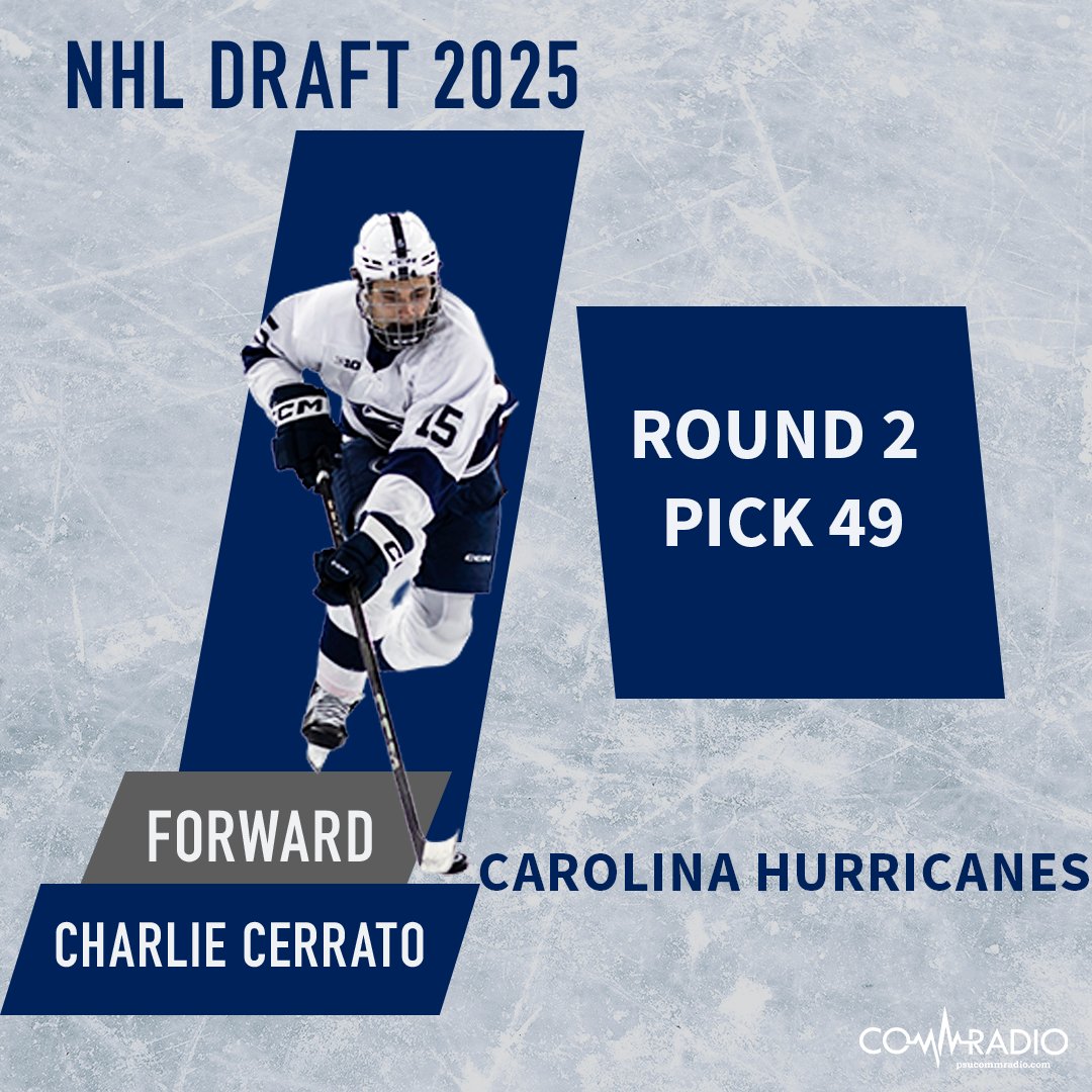 PSUCommRadio's tweet image. Another Nittany Lion drafted!
The Carolina Hurricanes select Charlie Cerrato 49th overall in the NHL Draft.