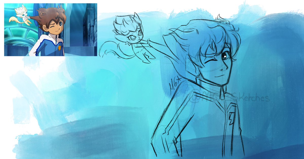mga_sketches's tweet image. A veces cuando me encuentro bloqueada suelo abrir la aplicaci贸n de dibujo y empiezo a mezclar colores sin ning煤n criterio, para ver que sale, pero como es que empec茅 a mezclar azules y termin茅 dibujando esta escena de Galaxy