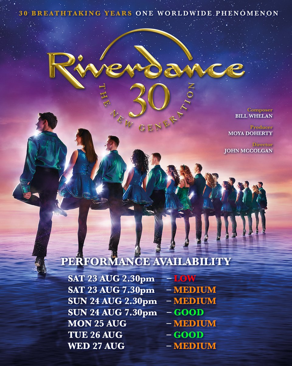 ✨ Want the best seats for Riverdance?

Our Availability Calendar makes it easy to see which days still have great seats up for grabs!

📅 Sat 23 - Wed 27 Aug 2025
🎟️ atgtix.co/4eslDUw