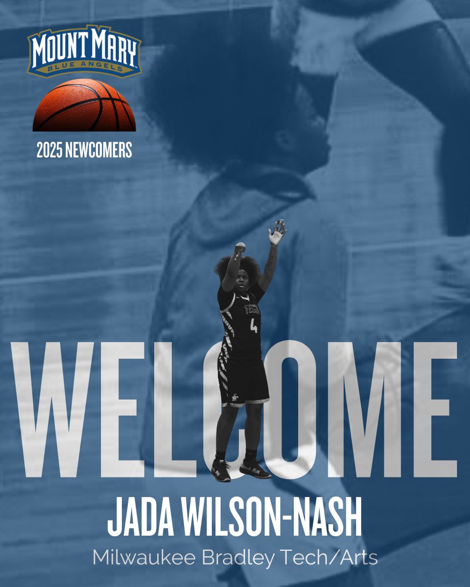 Introducing our newest Blue Angel basketball players, the Mount Mary University Class of 2029. Today, we welcome Jada, a 5-8 guard from Bradley Tech and the Milwaukee City Conference. Welcome to the family!