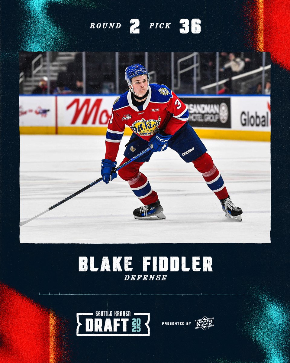 SeattleKraken's tweet image. the perfect Fidd 🤌

With the 36th overall pick in the 2025 #NHLDraft, we have selected defenseman Blake Fiddler!