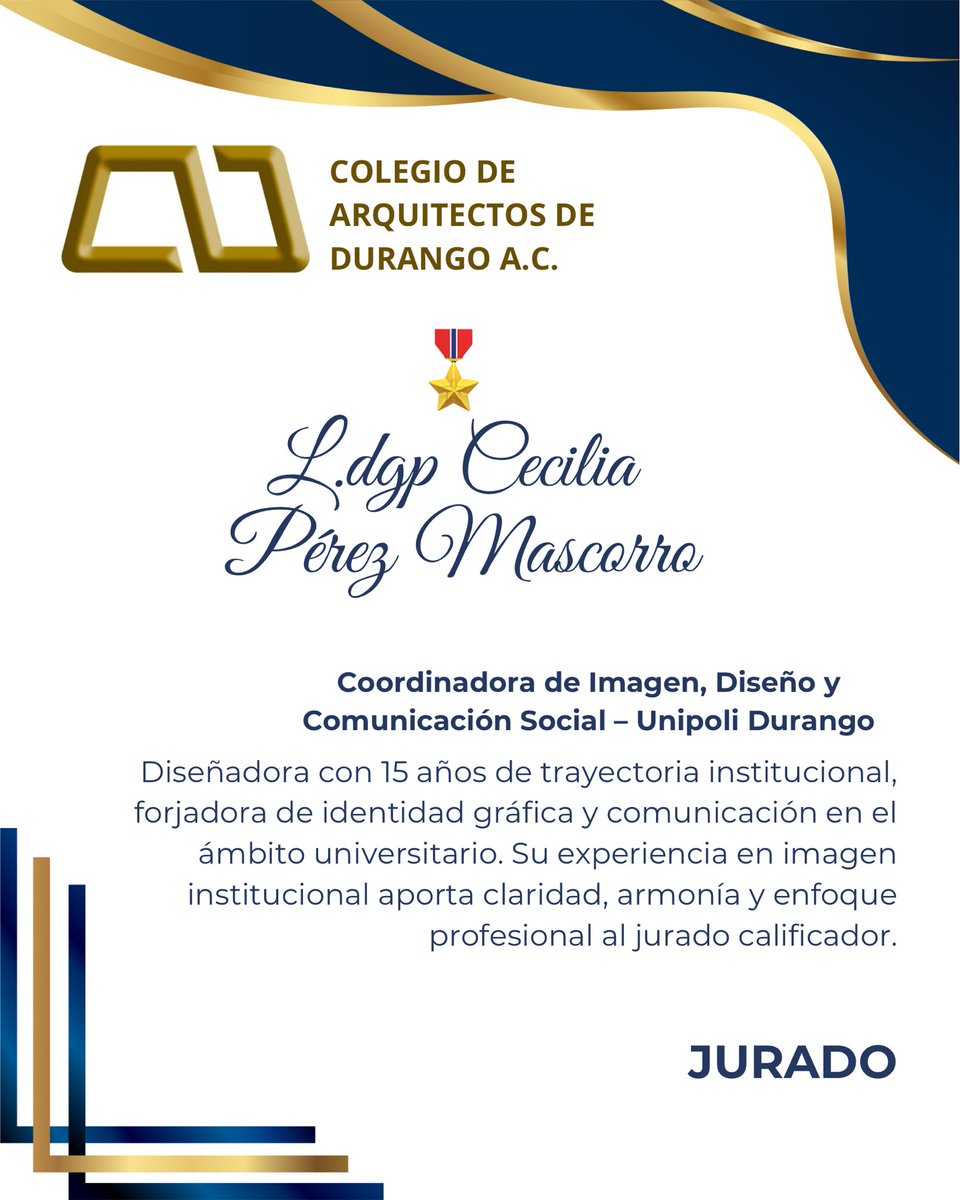 Se agradece profundamente el tiempo, talento y sensibilidad de nuestro jurado quienes forman parte del proceso de selección de la imagen que marcará la historia de nuestro Colegio.
Su participación contribuye a honrar seis décadas de arquitectura, compromiso y comunidad.