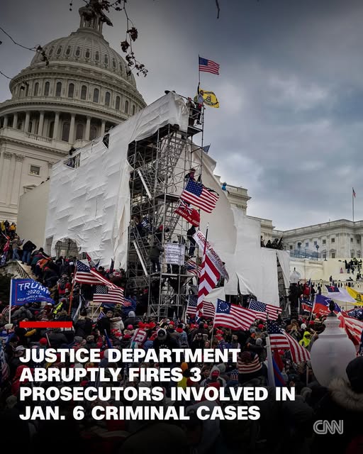 Anneqwertyui's tweet image. The Justice Department fired at least three prosecutors involved in U.S. Capitol riot criminal cases – the latest moves by the Trump administration targeting attorneys connected to the massive prosecution of the Jan. 6 attack – according to two people familiar with the