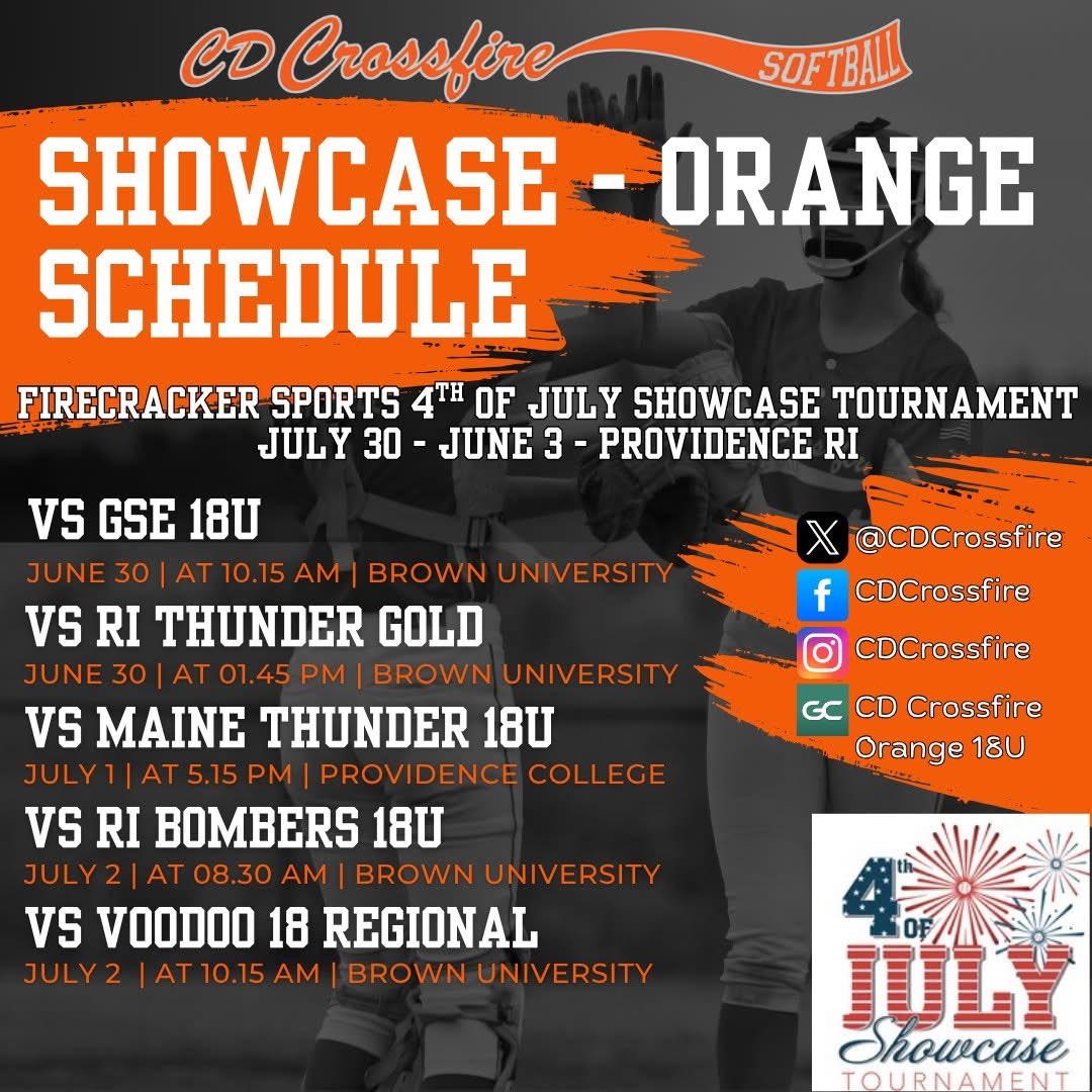 Need plans? 

Firecracker 4th of July College Showcase

👀 📝 2026’s
🗓️ June 30-July 3
📍 Providence, RI
#dontgetcaughtinthecrossfire