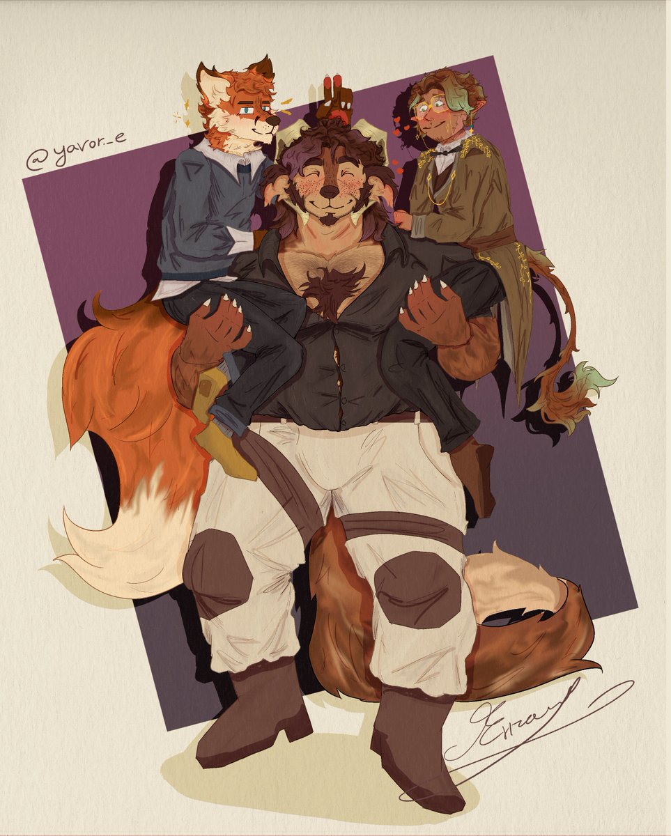 Furry artist and his two favourite OCs

#furryartist #furryartworks #furry