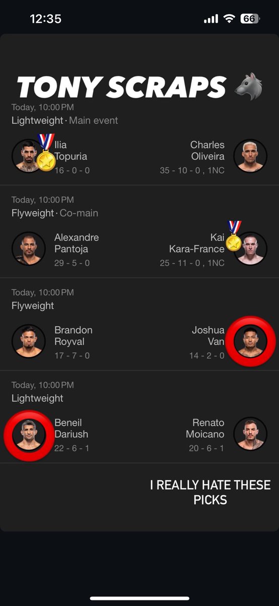 TonyScraps's tweet photo. My picks for #UFC317 https://t.co/yO4H7R2ck0