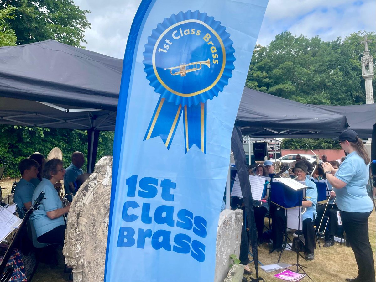 1stClassBrass's tweet photo. Today we kicked off our summer season playing at the St Leonard's Lexden Summer Fayre. It was a hot one ☀️☀️ but we had a great time entertaining everyone who came today 🎵🎺🎶 https://t.co/hOrQrKIvoW