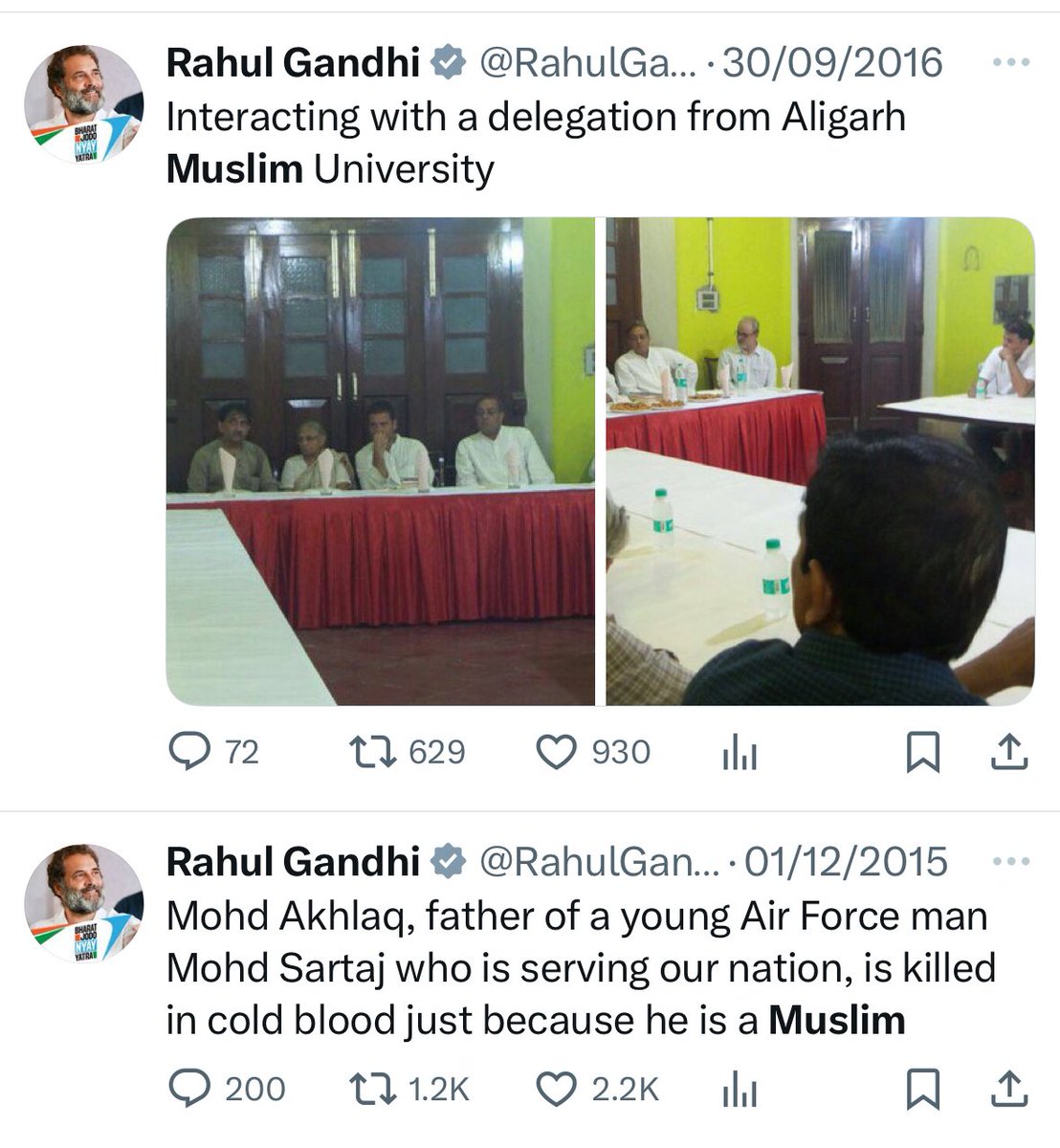 _VISHAL_S's tweet photo. Tweets by @RahulGandhi stating a religious minority since 2015 -
Christian - 2
Christians - 3
ईसाइ - 3
ईसाइयों - 0
Muslim - 3
Muslims - 3
मुस्लिम - 1
मुसलमान - 5
मुसलमानो - 0
Sikh - 1
सिख - 5
सिखों - 2
Should the people worship him as he did a favour by walking 4K km? @amitmehra https://t.co/468j3P1Mzl