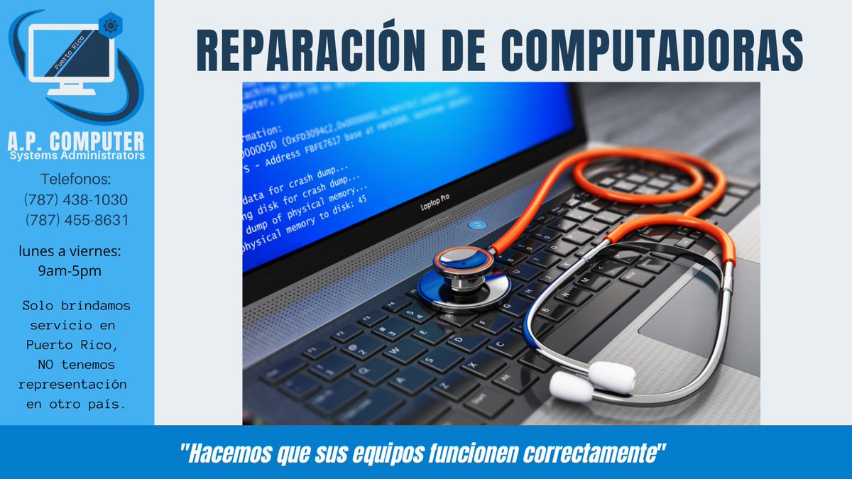 apcomputerpr's tweet image. Nuestro equipo de técnicos altamente capacitados se asegurará de que sus dispositivos funcionen de manera óptima y segura. 
#APComputer #APComputerSystemsAdministrators #APComputerSystems #APComputerPR #APComputerPRUSA #Dios #Diosesbueno #God #Godisgood