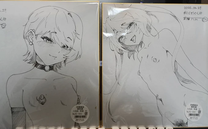 明日こちらの二枚をスペースにて展示させていただきます
販売は特に考えてなかったですが希望者がいたらという感じで 