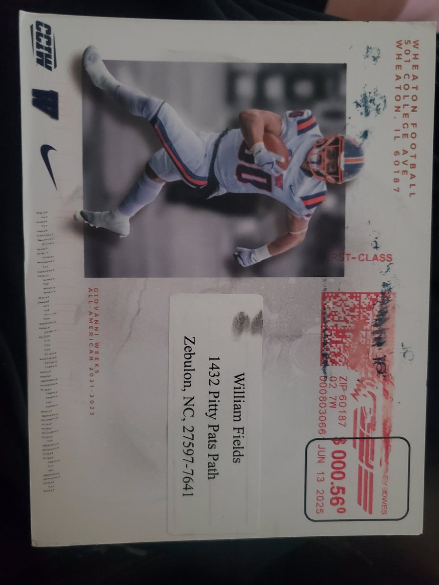 WilliamFieldss's tweet image. Thank you @WheatonFB for the invite to camp💪✝️

@DrStevenWright @BillLiedy @CoachDrew__