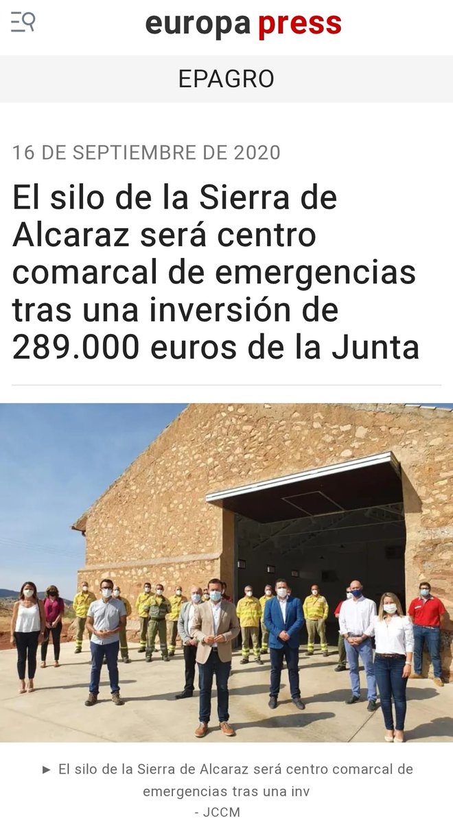CCOO GEACAM #SalarioOConflicto (@ccoogeacam) on Twitter photo <a href="/DSostenibleCLM/">Desarrollo Sostenible CLM</a> <a href="/gobjccm/">Gobierno de Castilla-La Mancha</a> <a href="/Plan_INFOCAM/">INFOCAM</a> <a href="/CCOO/">COMISIONES OBRERAS</a> valoramos negativamente <a href="/DSostenibleCLM/">Desarrollo Sostenible CLM</a>
2020 invirtió 289.000€ y hoy los 34 #Bomberosforestales de Alcaraz y Peñascosa están 10 horas en una nave a 40°C
Sin electricidad
Sin agua
Sin duchas
Sin frigorifico
Sin calienta comidas
DIMISION Consejera y <a href="/PepeAlmodovar/">Pepe Almodóvar</a> ‼️ <a href="/DSostenibleCLM/">Desarrollo Sostenible CLM</a> <a href="/gobjccm/">Gobierno de Castilla-La Mancha</a> <a href="/Plan_INFOCAM/">INFOCAM</a> <a href="/CCOO/">COMISIONES OBRERAS</a> valoramos negativamente <a href="/DSostenibleCLM/">Desarrollo Sostenible CLM</a>
2020 invirtió 289.000€ y hoy los 34 #Bomberosforestales de Alcaraz y Peñascosa están 10 horas en una nave a 40°C
Sin electricidad
Sin agua
Sin duchas
Sin frigorifico
Sin calienta comidas
DIMISION Consejera y <a href="/PepeAlmodovar/">Pepe Almodóvar</a> ‼️