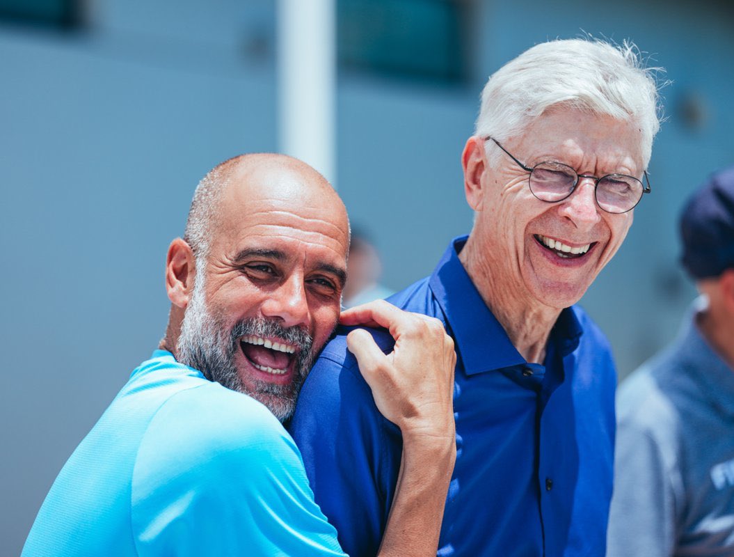 PolymarketFC's tweet photo. 🚨 CLASS ACT! ©️

Pep Guardiola and Arsène Wenger. ✨ https://t.co/B0OtWpKSOI