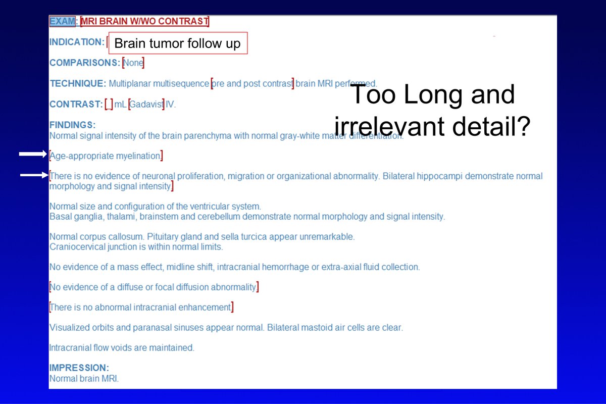 <a href="/AylinTekes/">Aylin Tekes Brady</a> <a href="/Hopkins_Rad/">Johns Hopkins Radiology</a>  dives into  Cons and/or Pros of Standardized and detailed template reporting with informative examples!

💡MACROs DO NOT HAVE INTELLIGENCE - Watch for the downsides of standardized radiology reports:  Reduced critical thinking, Omission/Overlooked image