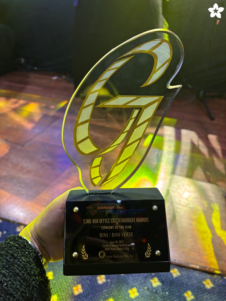 BINI_ph's tweet photo. What a way to come home! We’re honored to take home 2 awards at the 53rd Box Office Entertainment Awards by the Guillermo Mendoza Memorial Scholarship Foundation!😊

🏆 Concert of the Year — BINIverse
🏆 Popular Recording/Streaming/Concert Performing Group of the Year — BINI

Thank you to everyone who continues to believe in us, our music, and our journey.✨💖

#BINI