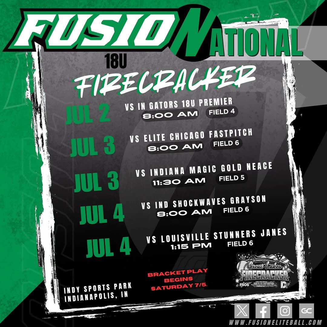 Here is my schedule for the weekend! I’m so excited to get back on the field this weekend! <a href="/FusionSB_16Nats/">Fusion 16U National Unruh/Greenwood</a> <a href="/FusionSB_/">Fusion</a>