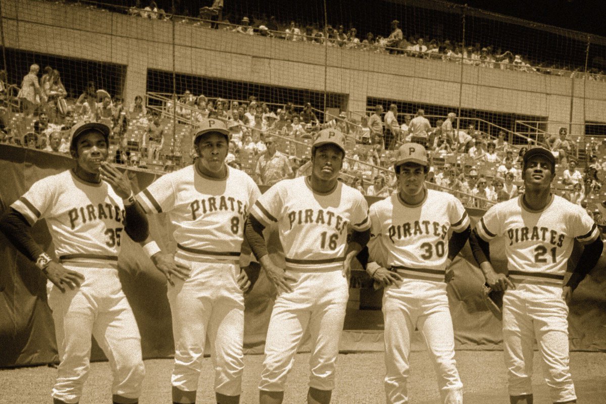 Manny Sanguillen, Willie Stargell, Al Oliver, Dave Cash and Roberto Clemente.