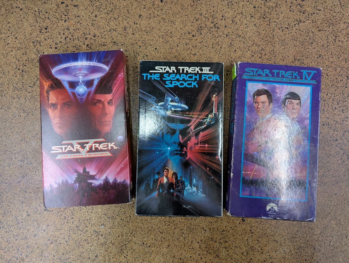 retroist (@retroist) on Twitter photo Picked up Star Trek 3,4, and 5 on VHS this morning.  I already own them, but hoping these tapes are in better condition. Picked up Star Trek 3,4, and 5 on VHS this morning.  I already own them, but hoping these tapes are in better condition.