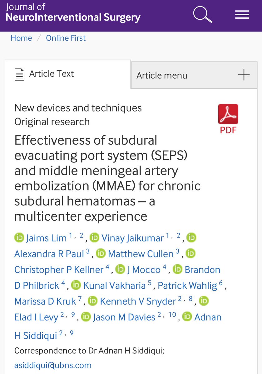 Excited to share our published findings on the synergistic role of SEPS and MMAE in cSDH management—offering a minimally invasive strategy with excellent hematoma resolution.
 <a href="/UB_Neurosurgery/">UB Neurosurgery (UBNS)</a> <a href="/ubnsvascular/">UBNS Vascular</a> <a href="/JNIS_BMJ/">JNIS</a> 
jnis.bmj.com/content/early/…