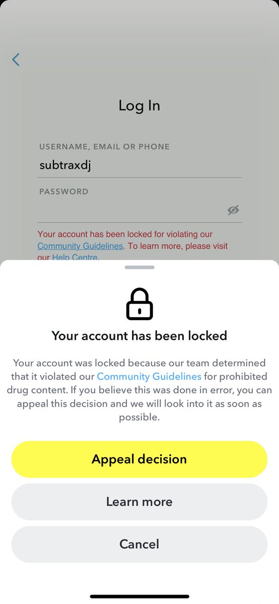 subtraxdj's tweet photo. @snapchatsupport My account has been banned for no reason. I have not broken any community guidelines or terms of conditions. I need this to be manually reviewed ASAP 

Username: subtraxdj https://t.co/PaPAFs8HRH