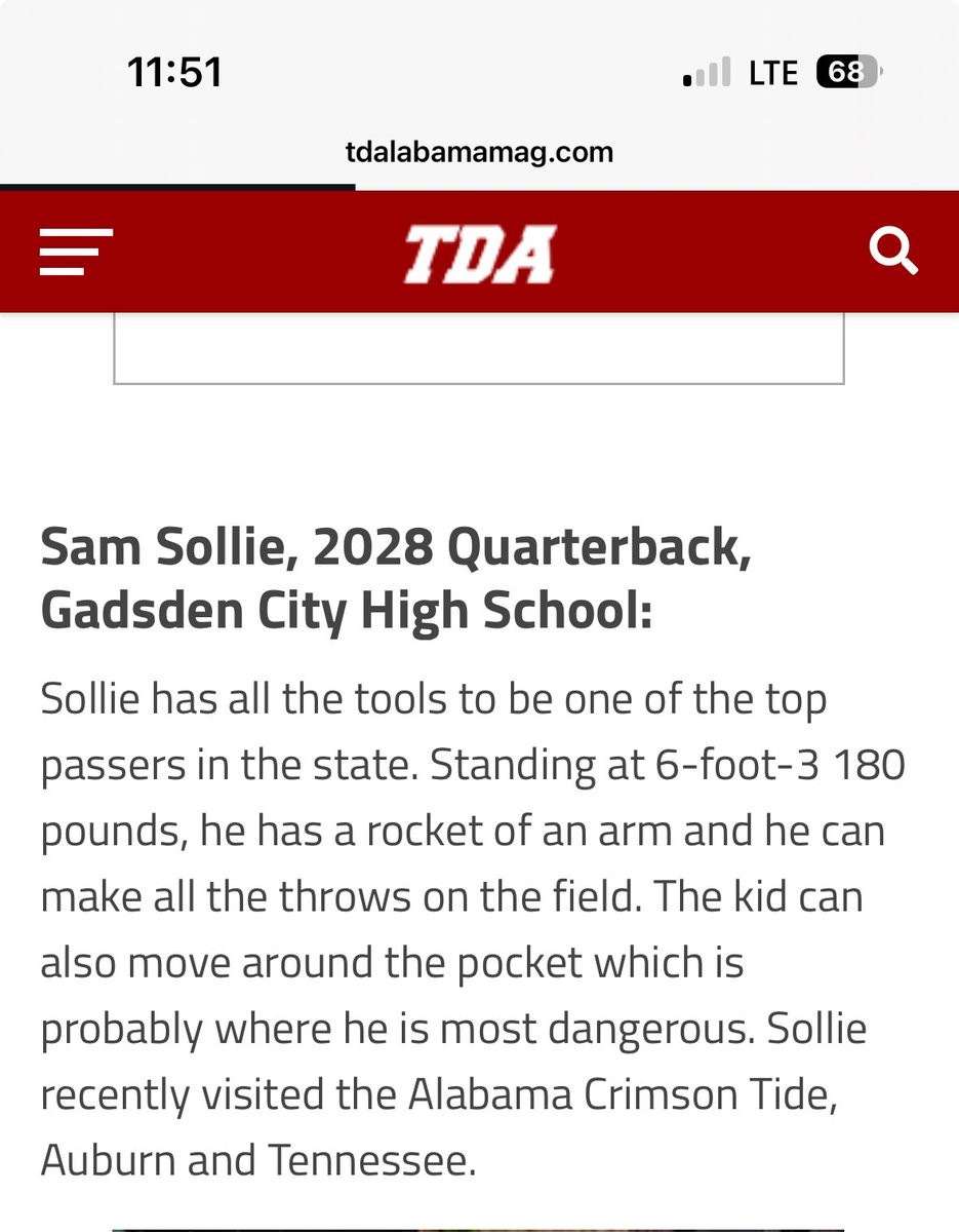 SamSollie (@sam_sollie) on Twitter photo Thank you <a href="/ScoutFball/">Larry Rudolph</a> for the article. Looking forward to the season!
<a href="/gctitansfb/">Gadsden City FB</a> <a href="/raveryjr/">Renza Avery</a> <a href="/UnLockYourGame/">UnLockYourGame</a> <a href="/QBC_Bham/">QB Country Birmingham</a> <a href="/HallTechSports1/">Hall-Tech Sports</a> <a href="/Alabama_Varsity/">Alabama Varsity</a> <a href="/AL6AFootball/">Alabama6AFootball</a> <a href="/TomLoy247/">Tom Loy</a> <a href="/QBHitList/">QBHitList.com</a> Thank you <a href="/ScoutFball/">Larry Rudolph</a> for the article. Looking forward to the season!
<a href="/gctitansfb/">Gadsden City FB</a> <a href="/raveryjr/">Renza Avery</a> <a href="/UnLockYourGame/">UnLockYourGame</a> <a href="/QBC_Bham/">QB Country Birmingham</a> <a href="/HallTechSports1/">Hall-Tech Sports</a> <a href="/Alabama_Varsity/">Alabama Varsity</a> <a href="/AL6AFootball/">Alabama6AFootball</a> <a href="/TomLoy247/">Tom Loy</a> <a href="/QBHitList/">QBHitList.com</a>