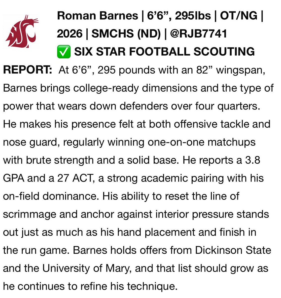 RJB7741's tweet image. Thank you @sixstarfootball for the report and write-up!