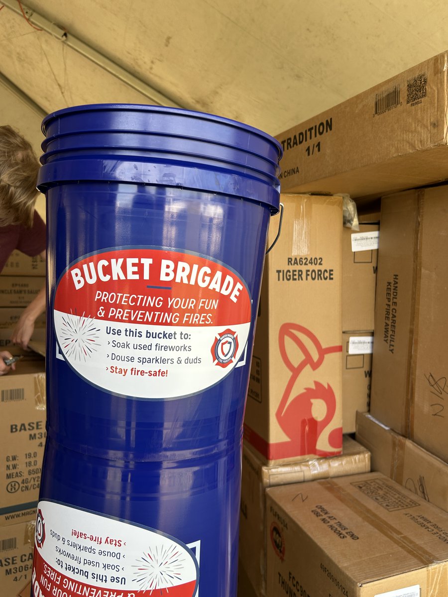 Soak it before you toss it! We're teaming up with Bismarck Rural Fire Dept. + local businesses for the Bucket Brigade — pick up a FREE bucket at area fireworks stores &amp; help prevent fires by soaking your used fireworks.