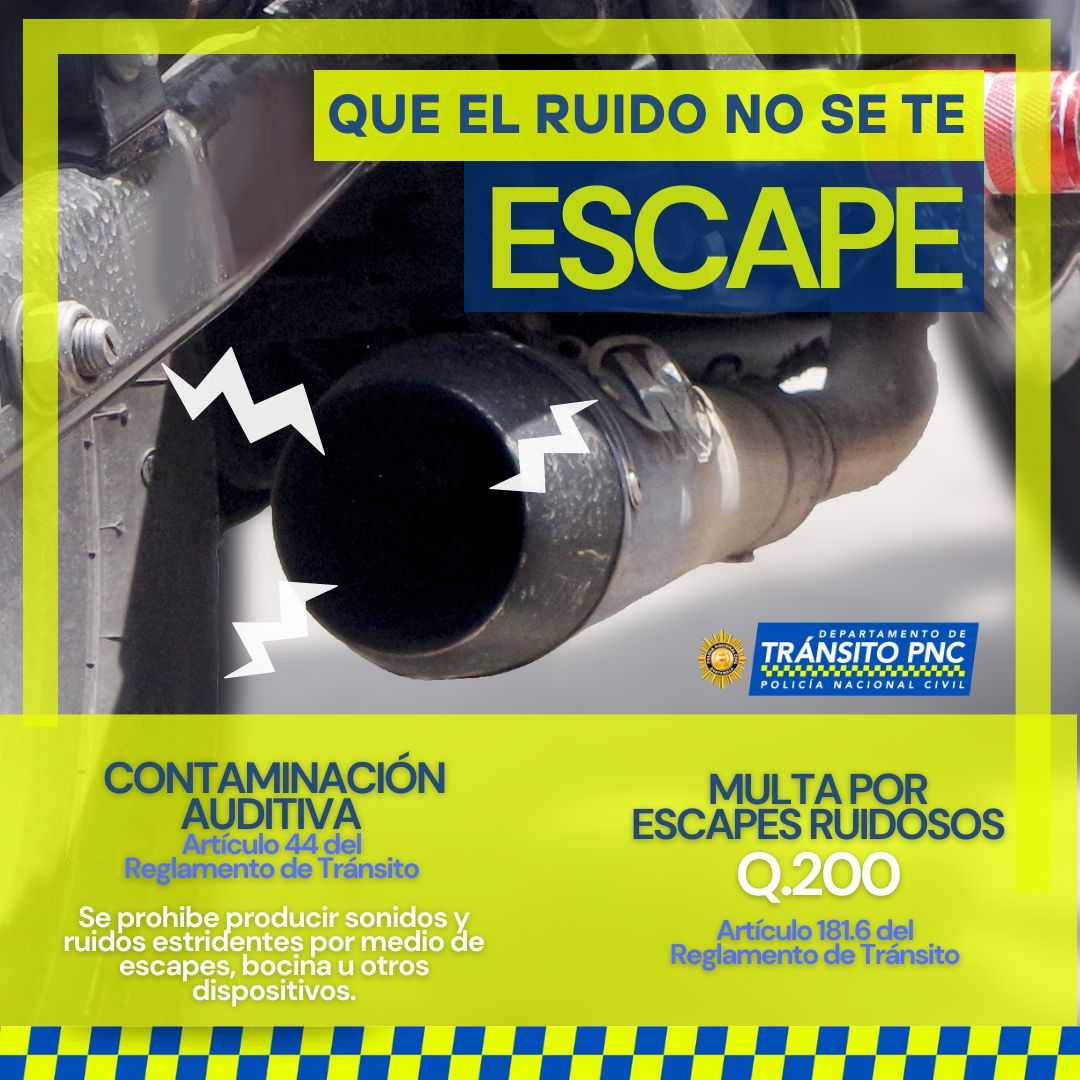DTransitoPNC's tweet image. 🚨Mantenga su escape en buen estado y contribuya a un entorno más tranquilo. 🏍️

#escape #ruido #multa #contaminacion #transitopnc