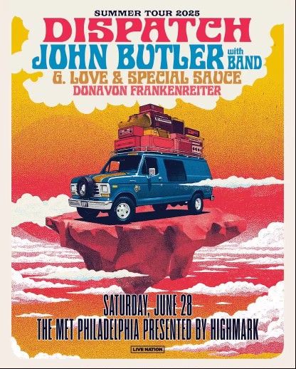 Gettin' Whisked Away TONIGHT at #TheMetPhilly Presented by Highmark: Dispatch w/ John Bulter (with band) - Summer Tour 2025! 🥳🎶

🎫 Box Office: 3PM
🍻 Beer Garden: 4PM
🚪 Doors: 5PM
🎤 Show: 6PM

🎫 Here we go! Grab your tix quick!: livemu.sc/3GdsFzS