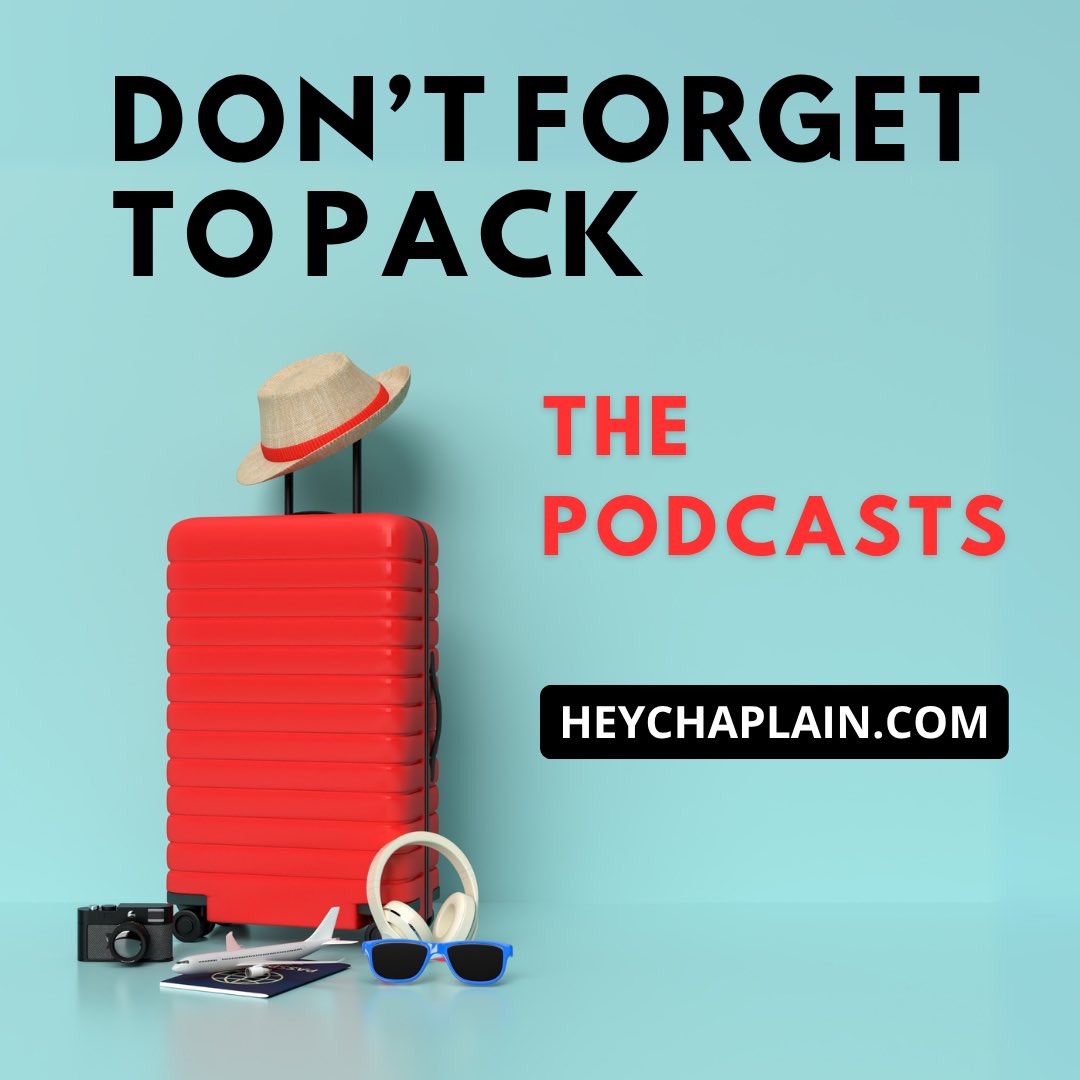 heychaplain's tweet photo. Don’t forget to download several episodes of Hey Chaplain before you travel! Find the show on every podcast app! #heychaplainpodcast #policewellness #travel https://t.co/3fDYAk7Pca
