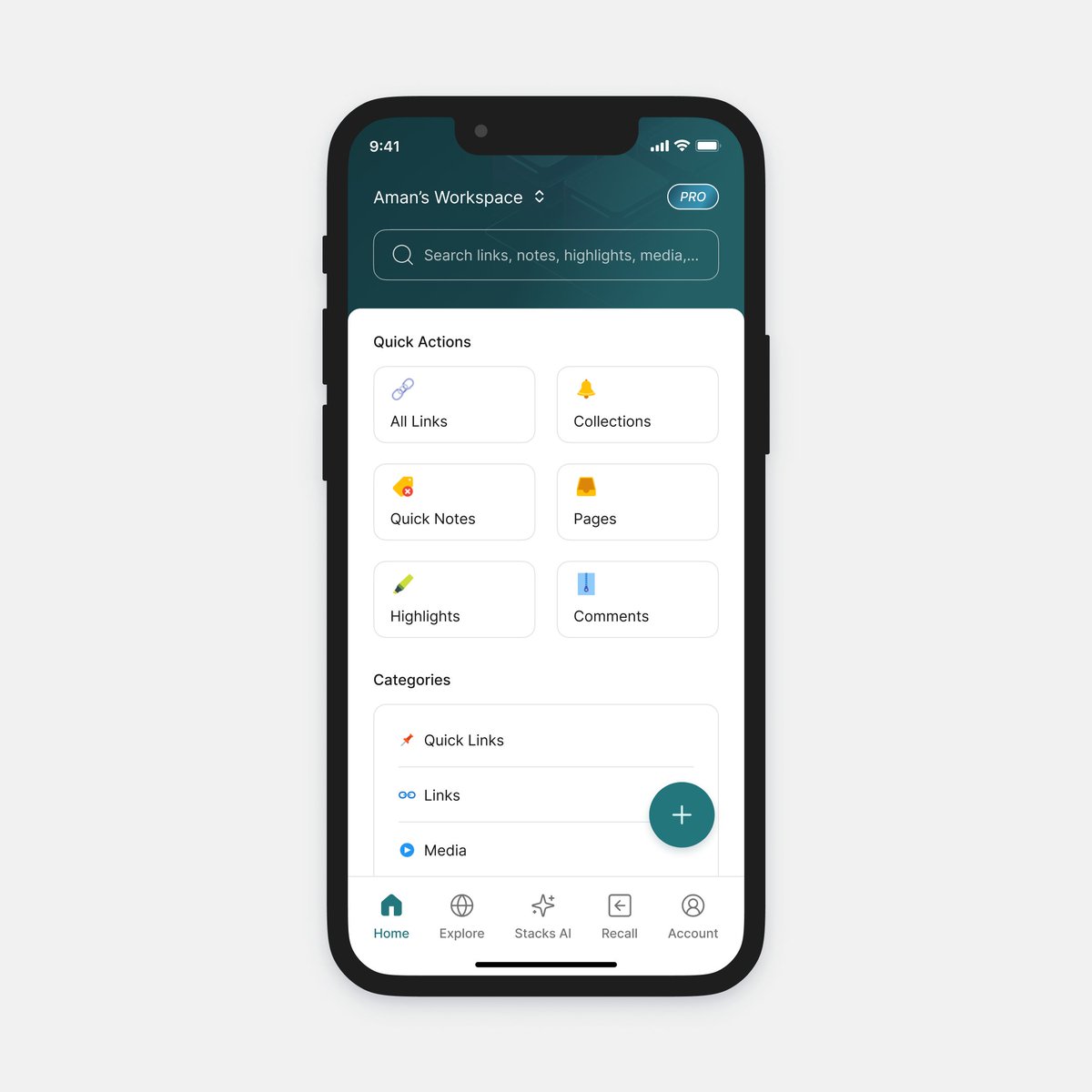 Before vs After 🔨

Home Screen Redesign (Stacks)

When users land on homepage, they are shown all their saved resources at once presenting too many choices leading to increased cognitive load.

Making use of Hicks law, to reduce load, we simplified screen by giving main