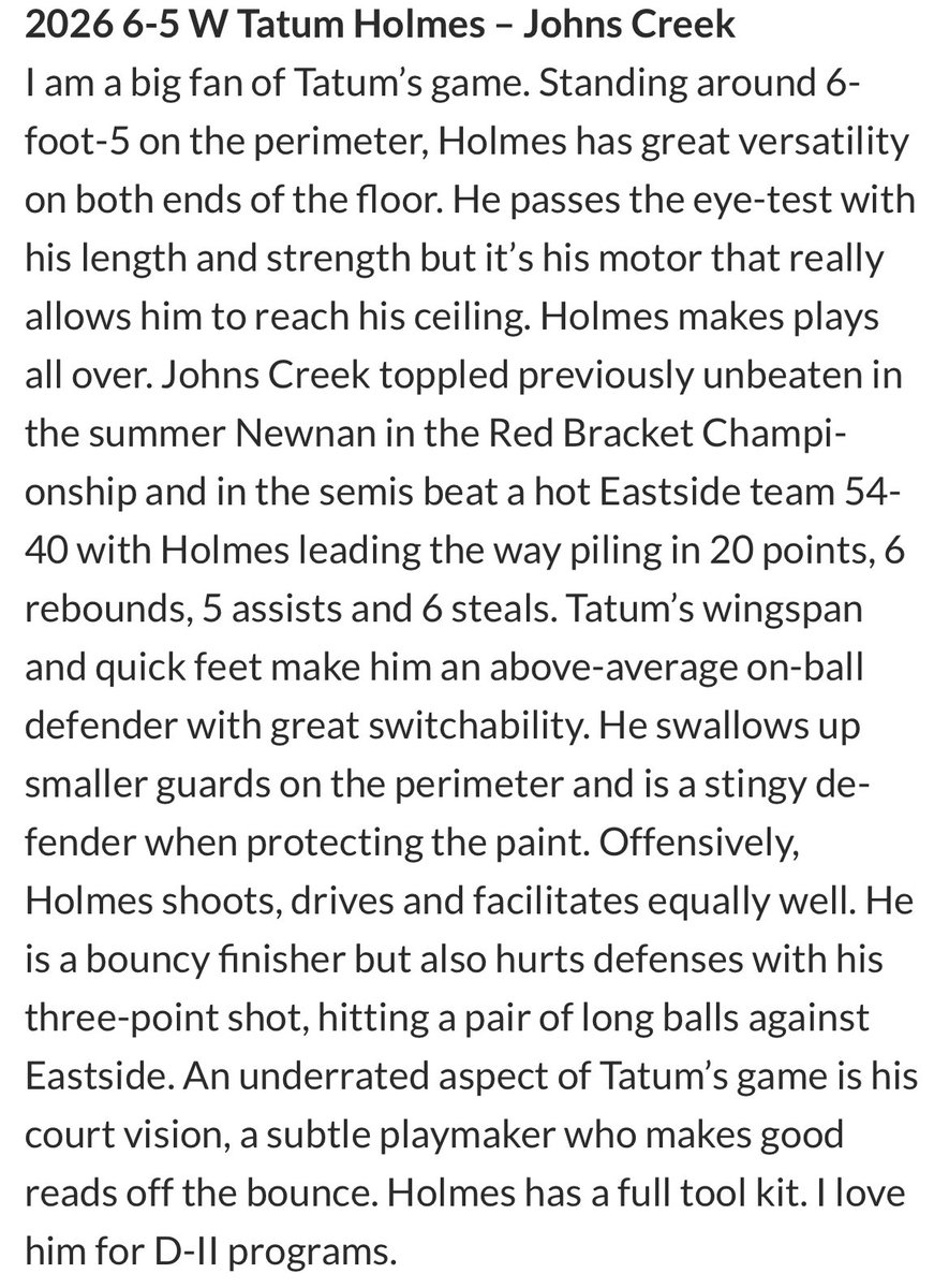 SEBA Atlanta (@sebaroundball) on Twitter photo 2026 SEBA Warrior <a href="/tatumholmes_11/">Tatum Holmes</a> (6’5 Wing) has had a stellar June for <a href="/johnscreekhoops/">JC Gladiators Hoops</a>. Named as a <a href="/KyleSandy355/">Kyle Sandy</a> “Top
Performer” at GBCA Live. ⬇️ 2026 SEBA Warrior <a href="/tatumholmes_11/">Tatum Holmes</a> (6’5 Wing) has had a stellar June for <a href="/johnscreekhoops/">JC Gladiators Hoops</a>. Named as a <a href="/KyleSandy355/">Kyle Sandy</a> “Top
Performer” at GBCA Live. ⬇️