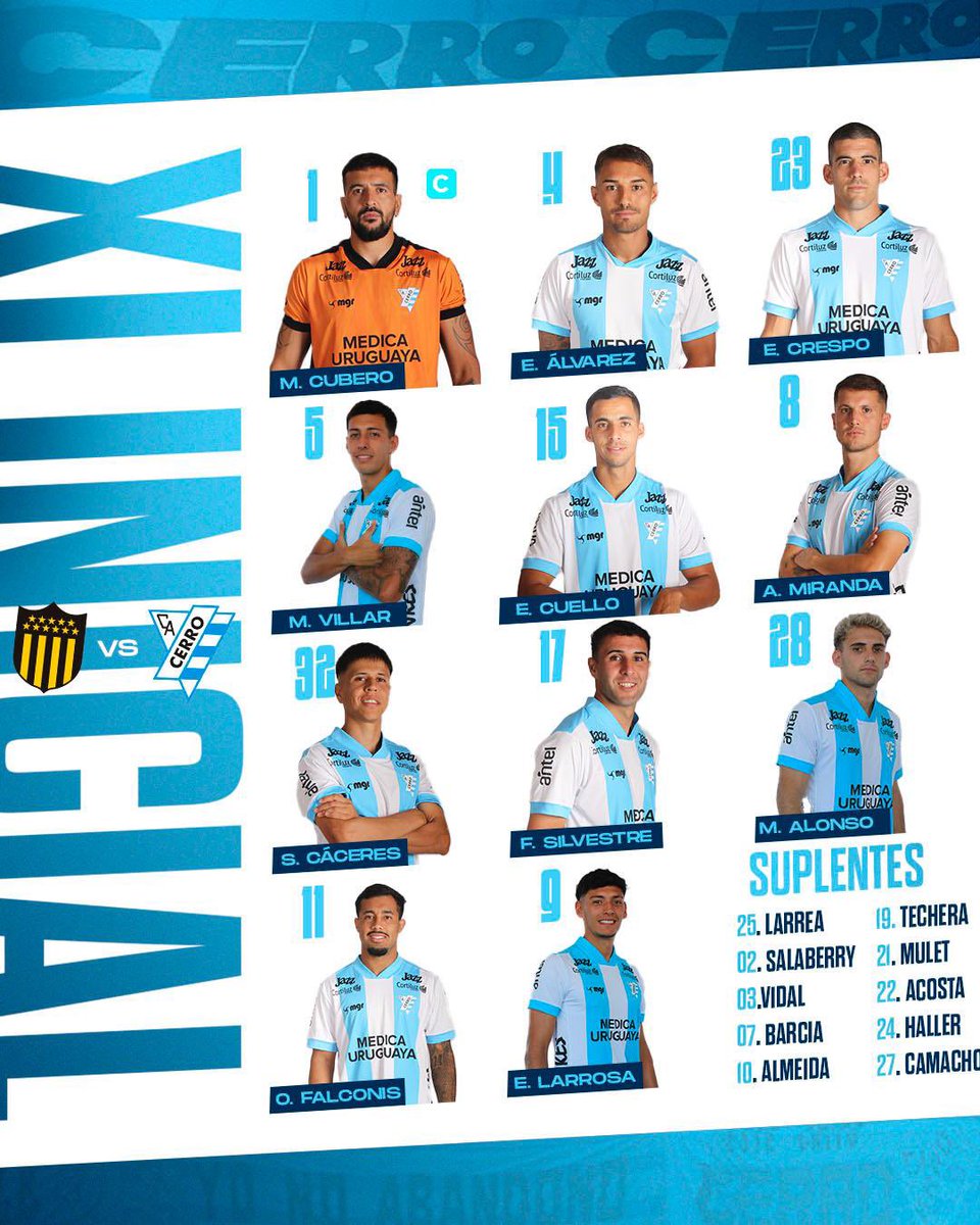 👥 El once de Tabaré Silva

¡CON GARRA Y CON VALENTÍA!

#SomosElBarrio | #IdentidadCerro