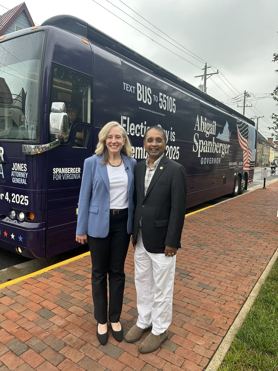 Senator Kannan Srinivasan (@kannanforva) on Twitter photo Great to welcome the #SpanVirginiaBusTour to Loudoun on Friday! Proud to join our next Governor & LG, @SpanbergerVA & <a href="/SenatorHashmi/">Senator Hashmi</a>, to visit local businesses in Leesburg.
We’re fighting for a fairer, more affordable Virginia—and we’re lucky to have them leading the way. Great to welcome the #SpanVirginiaBusTour to Loudoun on Friday! Proud to join our next Governor & LG, @SpanbergerVA & <a href="/SenatorHashmi/">Senator Hashmi</a>, to visit local businesses in Leesburg.
We’re fighting for a fairer, more affordable Virginia—and we’re lucky to have them leading the way.