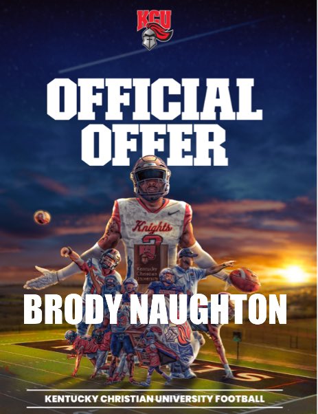 Brody Naughton | OT | 2026 (@brodynaught_) on Twitter photo After a great conversation with <a href="/TroyerNolan/">Coach T</a>, I am blessed to receive my 4th offer from <a href="/GoKnightsFB/">KCU Football</a>‼️
<a href="/PowellCoachLowe/">Matt Lowe</a> <a href="/CoachZGibson/">Zack Gibson, MS, CSCS</a> <a href="/pmcoach79/">Pace Melvin</a> <a href="/brysonmorris18/">B Mo</a> <a href="/PowellHighFB/">Powell (Tenn.) High Football</a> <a href="/CSmithScout/">Chris Smith</a> After a great conversation with <a href="/TroyerNolan/">Coach T</a>, I am blessed to receive my 4th offer from <a href="/GoKnightsFB/">KCU Football</a>‼️
<a href="/PowellCoachLowe/">Matt Lowe</a> <a href="/CoachZGibson/">Zack Gibson, MS, CSCS</a> <a href="/pmcoach79/">Pace Melvin</a> <a href="/brysonmorris18/">B Mo</a> <a href="/PowellHighFB/">Powell (Tenn.) High Football</a> <a href="/CSmithScout/">Chris Smith</a>