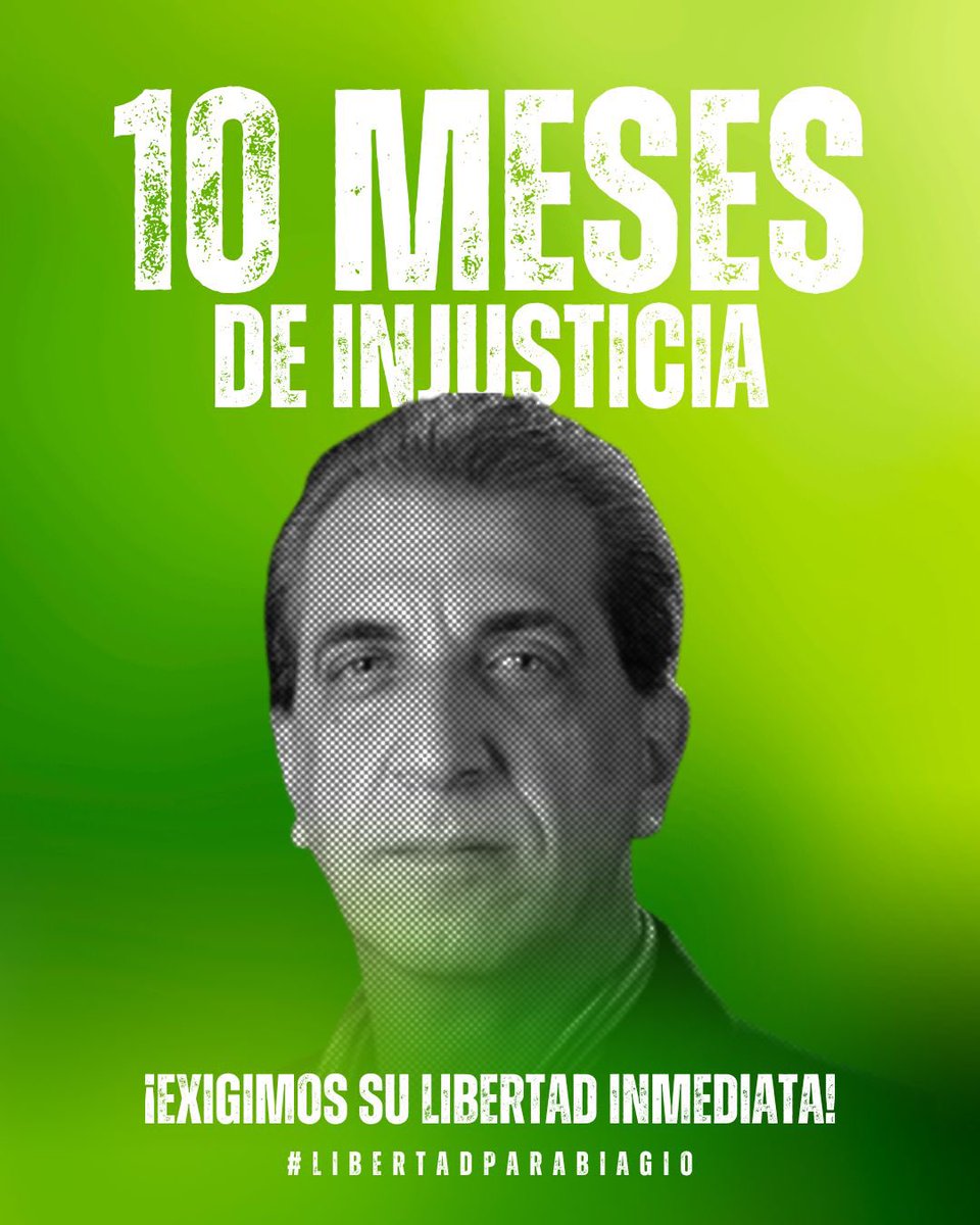 Hoy se cumplen 10 meses de la detención arbitraria de nuestro líder demócrata cristiano y humanista, <a href="/BiagioPilieri/">Biagio Pilieri</a>. 

🕯️10 meses sin que nadie lo pueda ver.
⚖️ 10 meses sin derecho a sus abogados de confianza.
🛑 10 meses en total aislamiento violando todos sus derechos humanos
