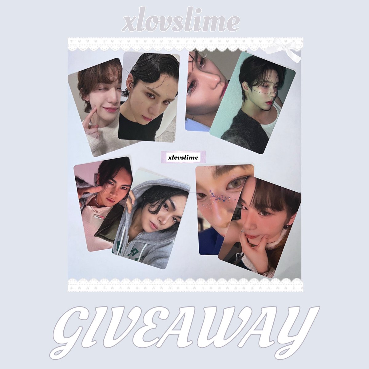 xlovslime's tweet image. XLOVSLIME FIRST GIVEAWAY! 

In honour of XLOV’s first win I will be giving away 8 of their debut photocards to 4 winners.

Winner 1: 1st choice of 2 pcs
Winner 2: 2nd choice
Winner 3: 3rd choice
Winner 4: The two remaining pcs

Deadline: Saturday 5th of July 6pm GMT