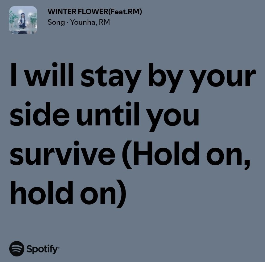RMofBTS_Lyrics's tweet image. Younha - Winter Flower ft. RM
💿open.spotify.com/track/4Eefey3u…