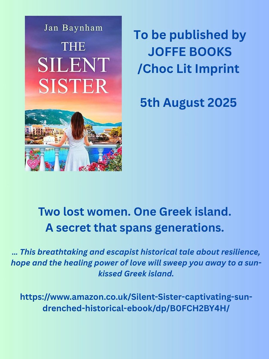JanBaynham's tweet image. 🇬🇷🇬🇷🇬🇷 Not long now. Counting down the days. 🇬🇷🇬🇷🇬🇷
#secrets #trauma #kefalonia #forgiveness #healing #history #love