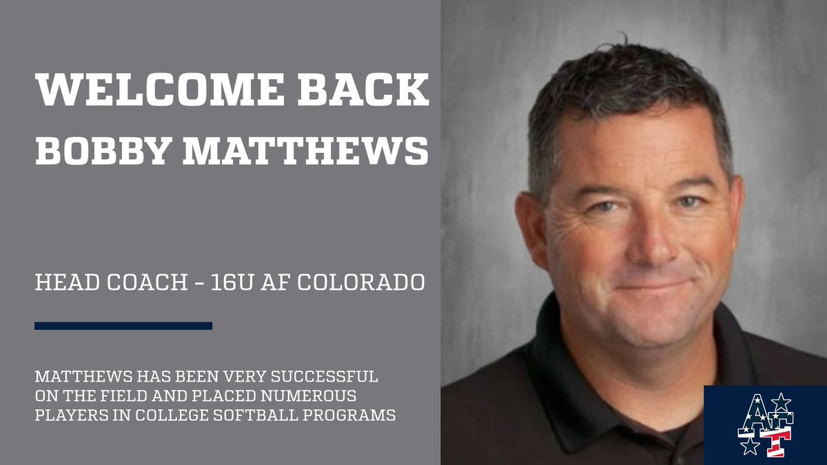 American Freedom Softball (@afsball) on Twitter photo American Freedom Softball proudly welcomes Bobby Matthews to the dugout with AF CO Matthews 16U. His return to the diamond marks an exciting time for our organization. Bobby will continue. as the regional director for Colorado. American Freedom Softball proudly welcomes Bobby Matthews to the dugout with AF CO Matthews 16U. His return to the diamond marks an exciting time for our organization. Bobby will continue. as the regional director for Colorado.