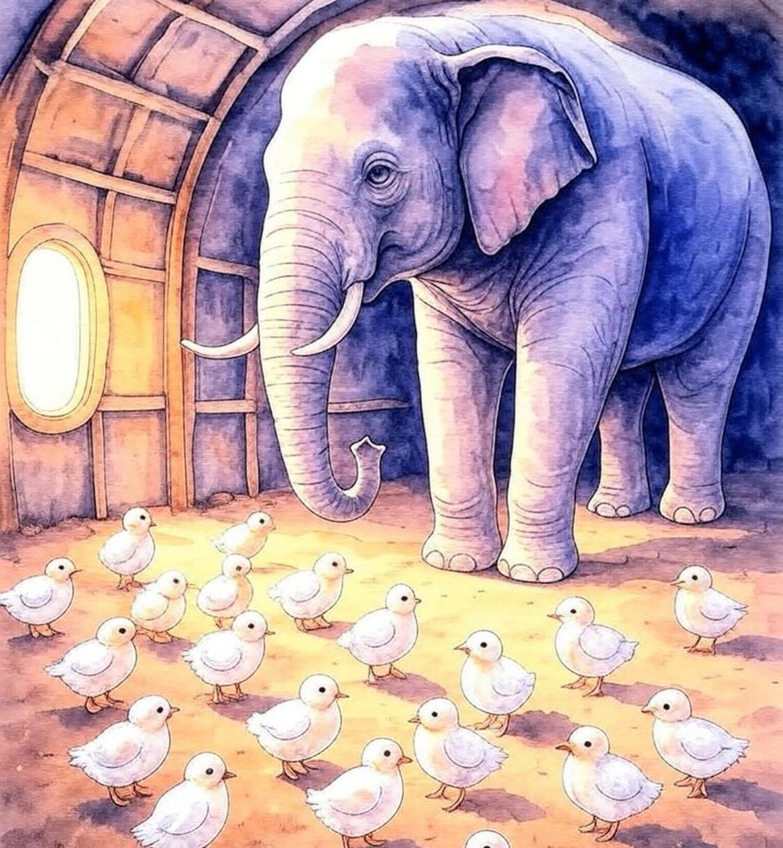 Quand il faut transporter un éléphant d’un pays à un autre — par exemple, de l’Inde aux États-Unis — on le place parfois dans une grande cage… entourée de petits poussins.

Oui, des poussins.

Pas pour le distraire.
Mais parce qu’il a peur de leur faire du mal.
Alors, pendant