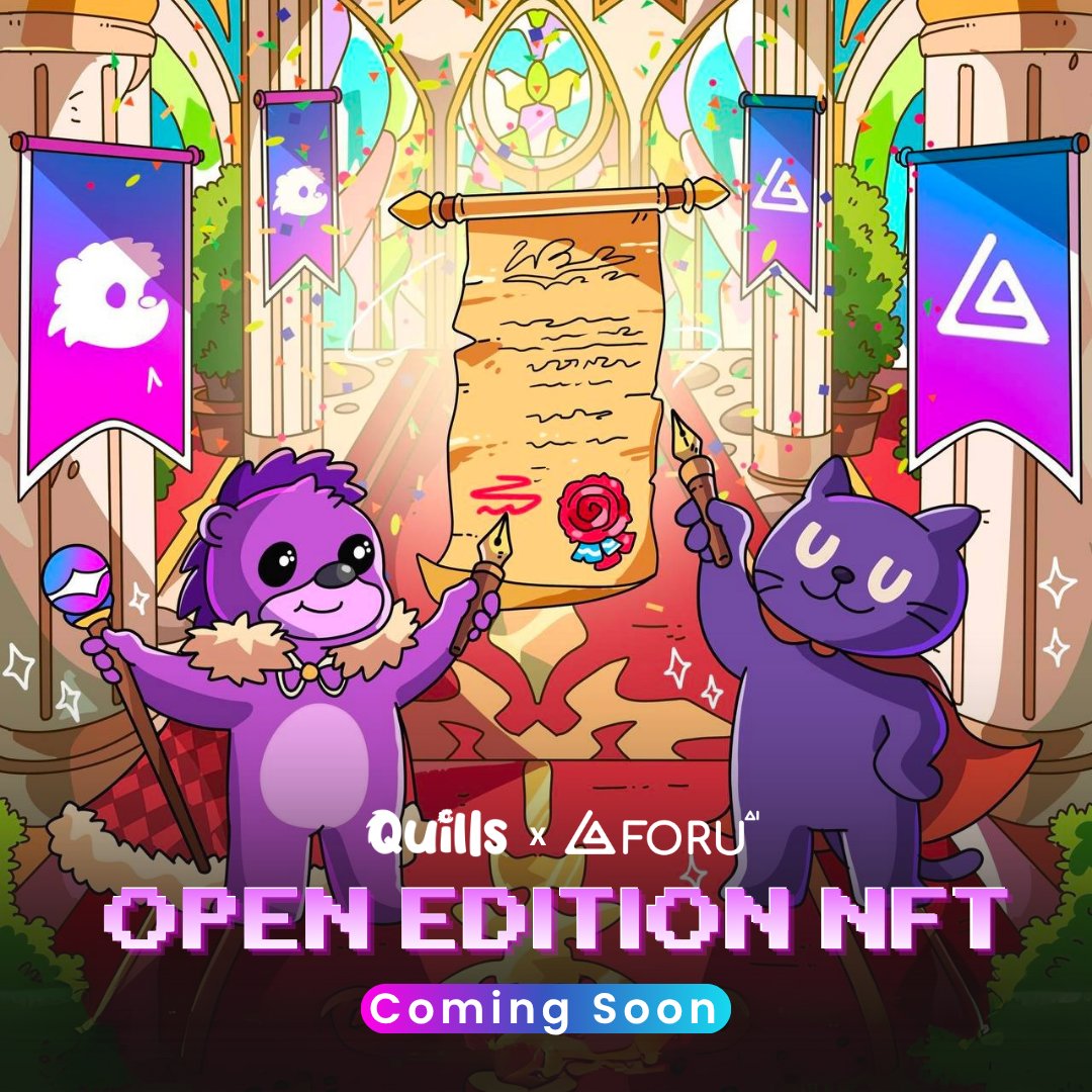 The whispers were real: <a href="/quillsadventure/">Quills</a> and <a href="/4UAICrypto/">ForU AI | ฅ^◡ ⩊ ◡^ฅ</a> are joining forces to release an exclusive Open Edition NFT you won’t want to miss.

Big reveal soon. Hold tight, we’re about to serve 🔥🍽️