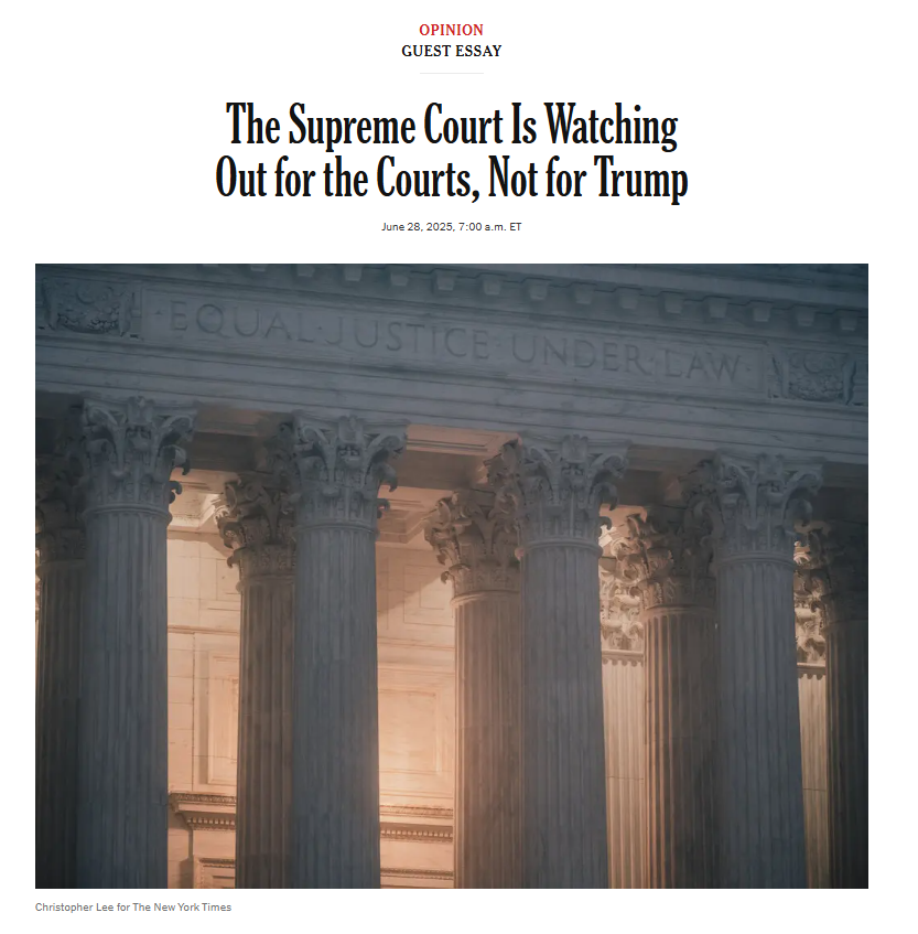 Nicholas Bagley (@nicholas_bagley) on Twitter photo Sam Bray, who's been leading the charge against nationwide injunctions in the academy, has an excellent op-ed at <a href="/nytimes/">The New York Times</a> about yesterday's Supreme Court opinion. Sam Bray, who's been leading the charge against nationwide injunctions in the academy, has an excellent op-ed at <a href="/nytimes/">The New York Times</a> about yesterday's Supreme Court opinion.