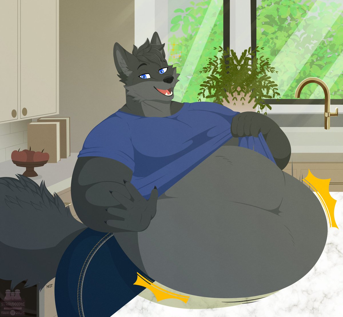 FurryWorld1's tweet photo. A bigger belly means more to love
🖼 : Strawdoodlefarms

#furryartist #furry #fatfurs #fatfurry #strawdoodlefarms #wolf #anthroart  #bigbelly #anthro #cute #belly #chubby https://t.co/qHHh9BGSYl