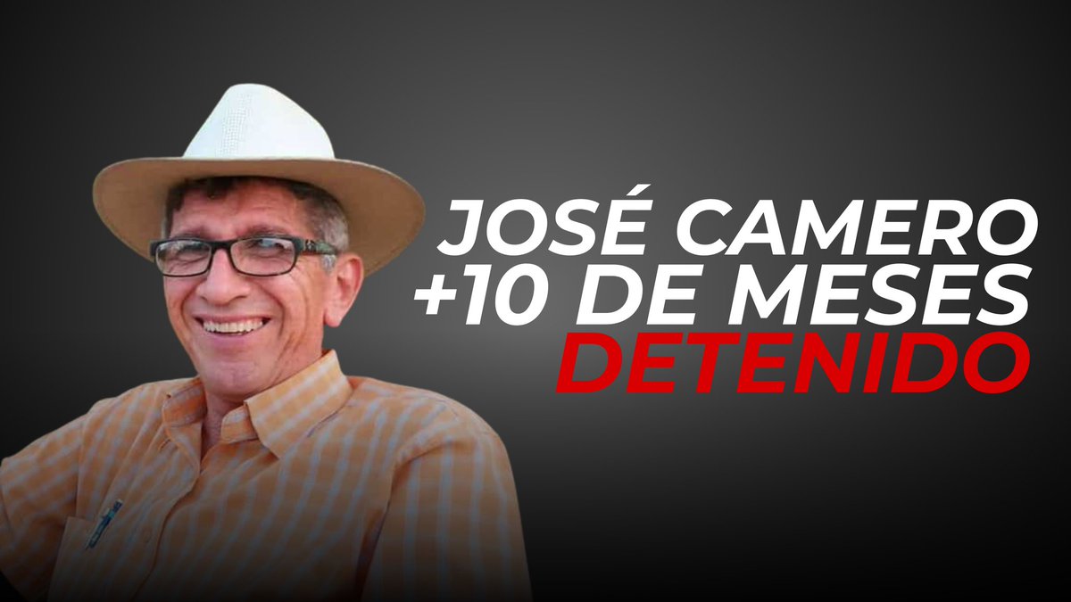 El flaco José Camero, de 63 años de edad, compañero de partido, periodista, paciente cardíaco y hombre bondadoso. Más de 10 meses injustamente detenido en Guárico, ahora lo pretenden transladar a la cárcel de Tocorón; su único delito pensar distinto.

Tiene una condición